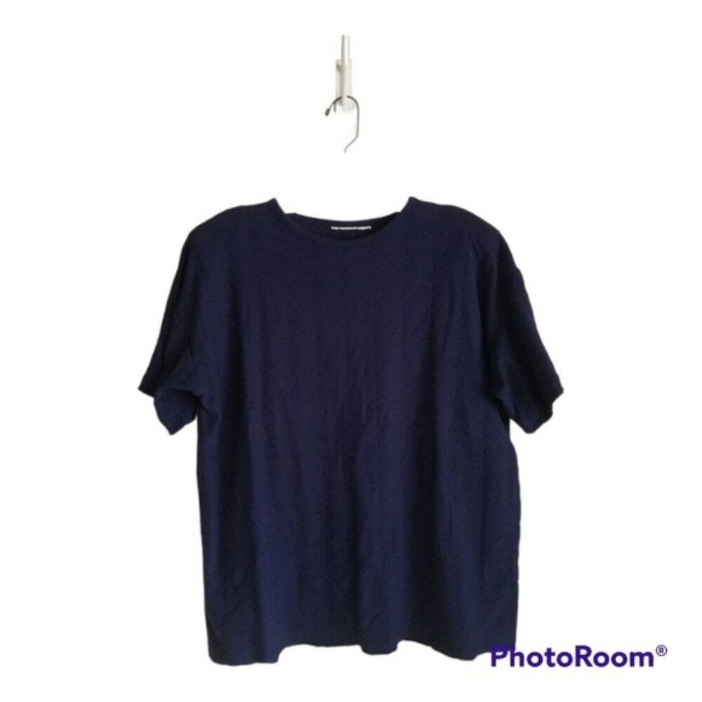 Navy Shirt with Braid Designs Throughout Size Large